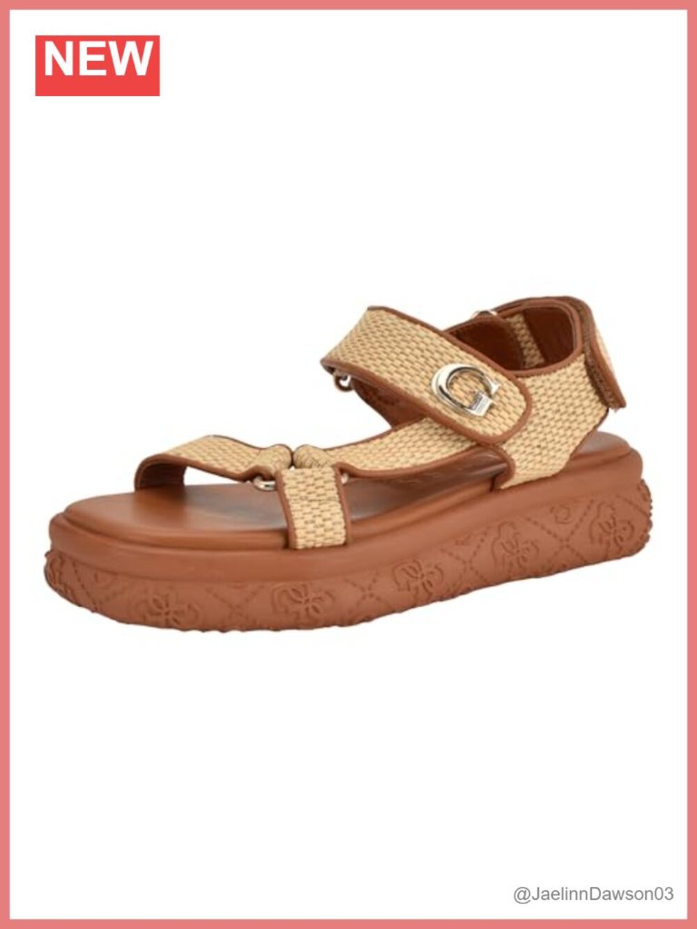 Faux Leather Sporty Chic Velcro Strap Platform Sandal - Guess Style